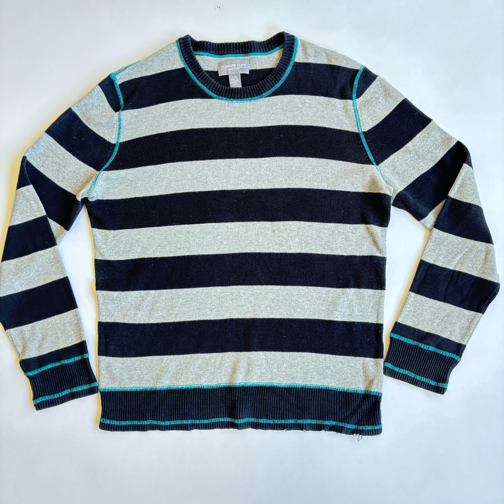 Standard Cloth men’s 90s y2k sweater wide stripes rugby crewneck